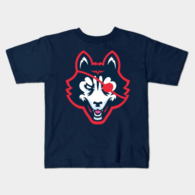 Danger Huskie Head Kids T-Shirt by DangerHuskie